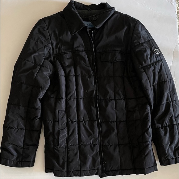 Kenneth Cole Reaction Black Collared Puffer Jacket - Picture 2 of 8